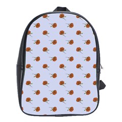 Peach Rose Blue School Bag (large)