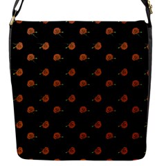 Peach Rose Black Flap Closure Messenger Bag (s) by snowwhitegirl