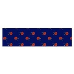 Red Rose Blue Satin Scarf (oblong)