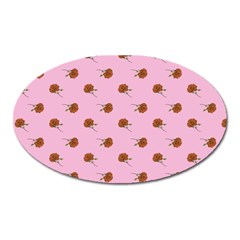 Peach Rose Pink Oval Magnet