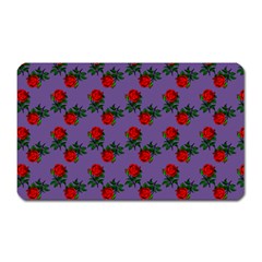 Red Roses Purple Vintage Magnet (rectangular)