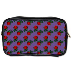 Red Roses Purple Vintage Toiletries Bag (one Side) by snowwhitegirl