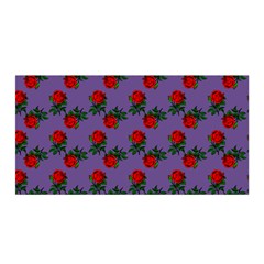 Red Roses Purple Vintage Satin Wrap