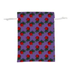 Red Roses Purple Vintage Lightweight Drawstring Pouch (m)