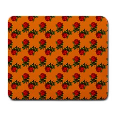 Red Roses Orange Large Mousepads