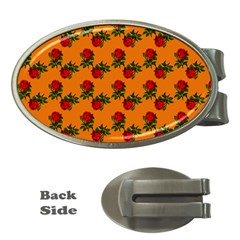 Red Roses Orange Money Clips (Oval) 