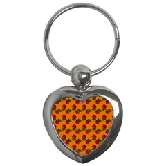 Red Roses Orange Key Chain (Heart)