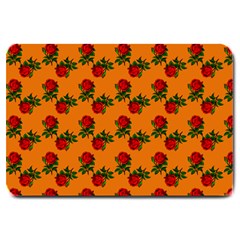 Red Roses Orange Large Doormat 