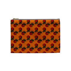 Red Roses Orange Cosmetic Bag (Medium)