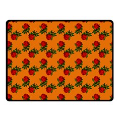 Red Roses Orange Double Sided Fleece Blanket (Small) 