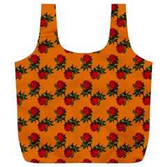 Red Roses Orange Full Print Recycle Bag (XL)