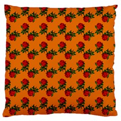 Red Roses Orange Standard Flano Cushion Case (Two Sides)