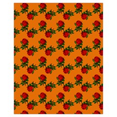 Red Roses Orange Drawstring Bag (Small)