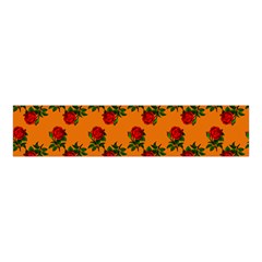 Red Roses Orange Velvet Scrunchie