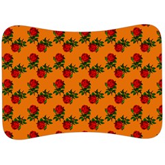 Red Roses Orange Velour Seat Head Rest Cushion