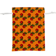 Red Roses Orange  Lightweight Drawstring Pouch (XL)