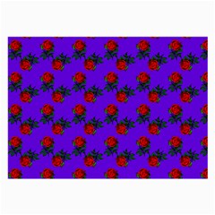 Red Roses Blue Purple Large Glasses Cloth (2 Sides)