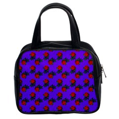 Red Roses Blue Purple Classic Handbag (two Sides)