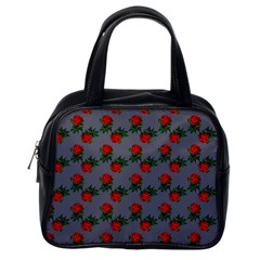 Red Roses Grey Classic Handbag (one Side) by snowwhitegirl