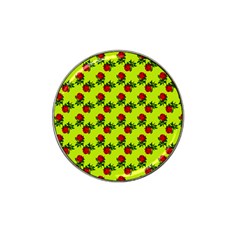 Red Roses Lime Green Hat Clip Ball Marker