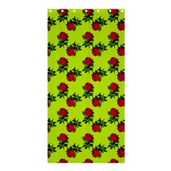 Red Roses Lime Green Shower Curtain 36  X 72  (stall)  by snowwhitegirl