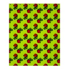 Red Roses Lime Green Shower Curtain 60  X 72  (medium)  by snowwhitegirl