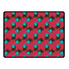 Blue Roses Pink Fleece Blanket (small) by snowwhitegirl