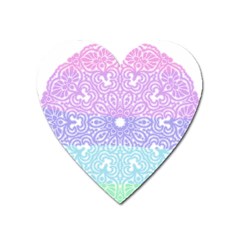 Vintage Pastel Mandala White Heart Magnet