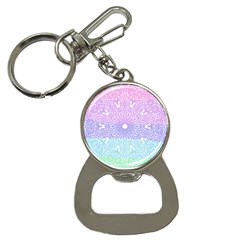 Vintage Pastel Mandala White Bottle Opener Key Chain