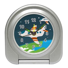 Plane Aircraft Flight Travel Alarm Clock by Simbadda