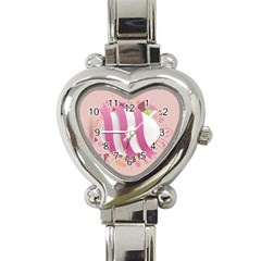 Easter Egg Colorful Spring Color Heart Italian Charm Watch by Simbadda