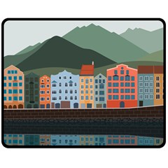 Traveling Travel Tourism Vacation Double Sided Fleece Blanket (medium) 