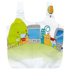 City Village Digital Home Town Full Print Recycle Bag (xl) by Simbadda