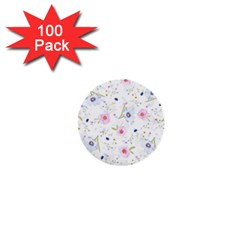 Floral Pattern Background 1  Mini Buttons (100 Pack)  by Simbadda