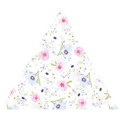 Floral Pattern Background Wooden Puzzle Triangle by Simbadda