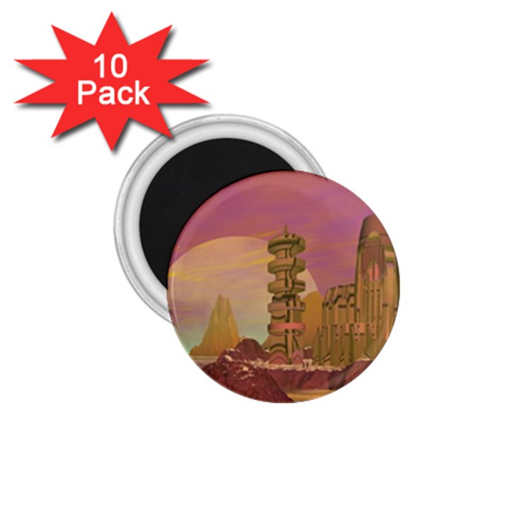 Planet Rocks City Base Fiction 1.75  Magnets (10 pack) 