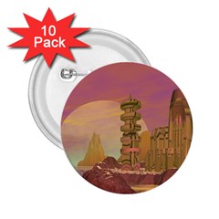 Planet Rocks City Base Fiction 2 25  Buttons (10 Pack)  by Simbadda