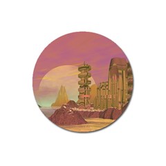 Planet Rocks City Base Fiction Magnet 3  (round) by Simbadda