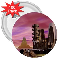 Planet Rocks City Base Fiction 3  Buttons (100 Pack)  by Simbadda