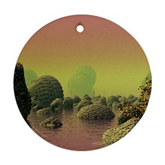 Planet Water Sea Landscape Space Round Ornament (two Sides) by Simbadda