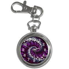 Fractal Background Swirl Art Skull Key Chain Watches by Simbadda