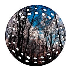 Winter Tree Park Sky Nature Round Filigree Ornament (two Sides) by Simbadda