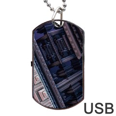 Fractal 3d Pattern Graphics Model Dog Tag Usb Flash (two Sides) by Simbadda