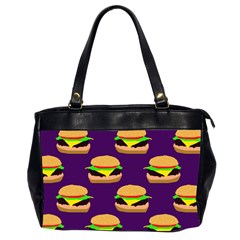 Burger Pattern Oversize Office Handbag (2 Sides) by bloomingvinedesign