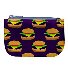 Burger Pattern Large Coin Purse by bloomingvinedesign