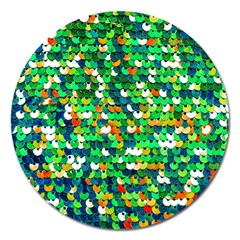 Funky Sequins Magnet 5  (round)