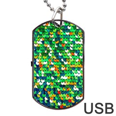 Funky Sequins Dog Tag Usb Flash (two Sides) by essentialimage