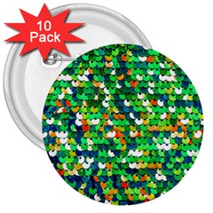 Funky Sequins 3  Buttons (10 Pack)  by essentialimage