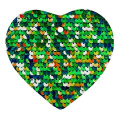 Funky Sequins Heart Ornament (two Sides) by essentialimage