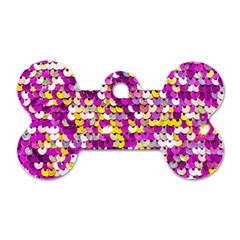 Funky Sequins Dog Tag Bone (one Side) by essentialimage